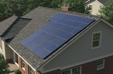 solar panels on a roof